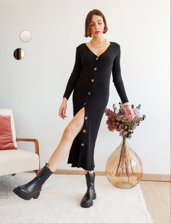 Black Paola knitted dress
