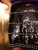 Black Tricia sequin skirt
