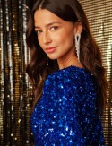 Côté robe à sequins bleue Kourtney