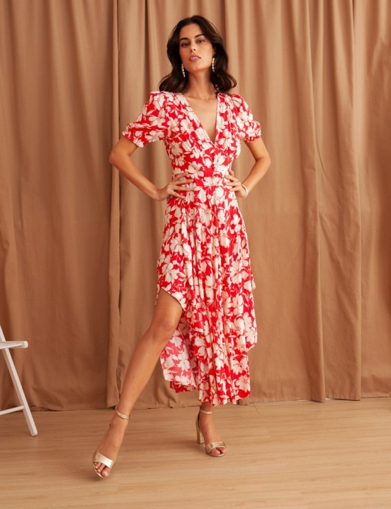 Red floral Lonnie dress