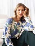 Blue and green floral Edgar sweater 