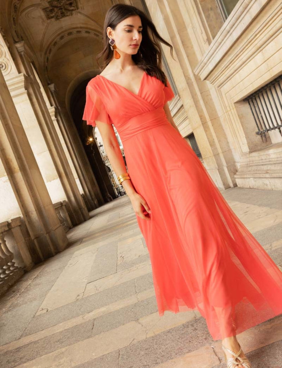 Robe corail Mina