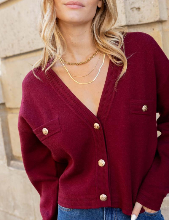 Cardigan bordeaux Avram