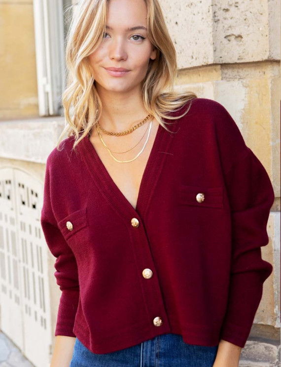 Cardigan bordeaux Avram