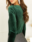 Green Taylor velvet bodysuit