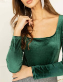 Green Taylor velvet bodysuit