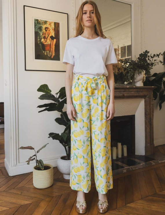 Pantalon imprimé Citron