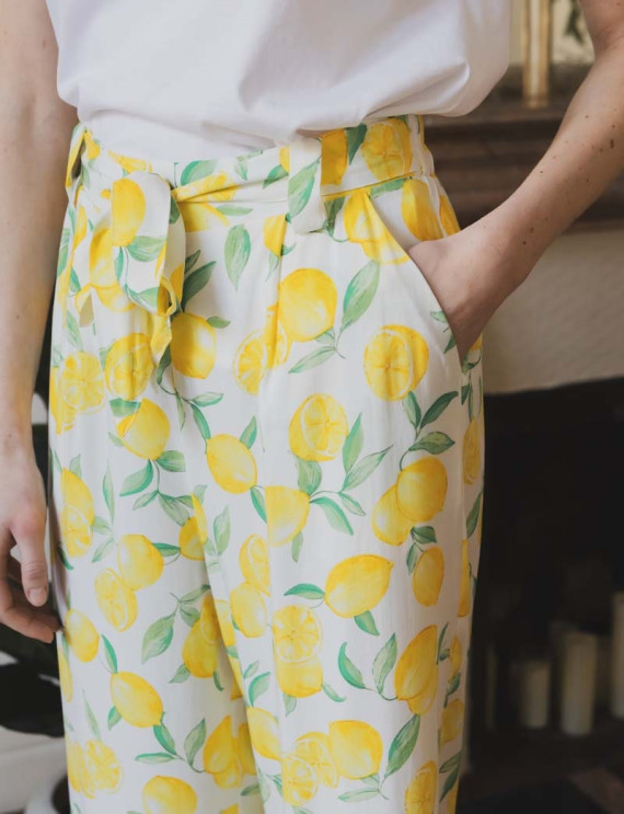 Pantalon imprimé Citron