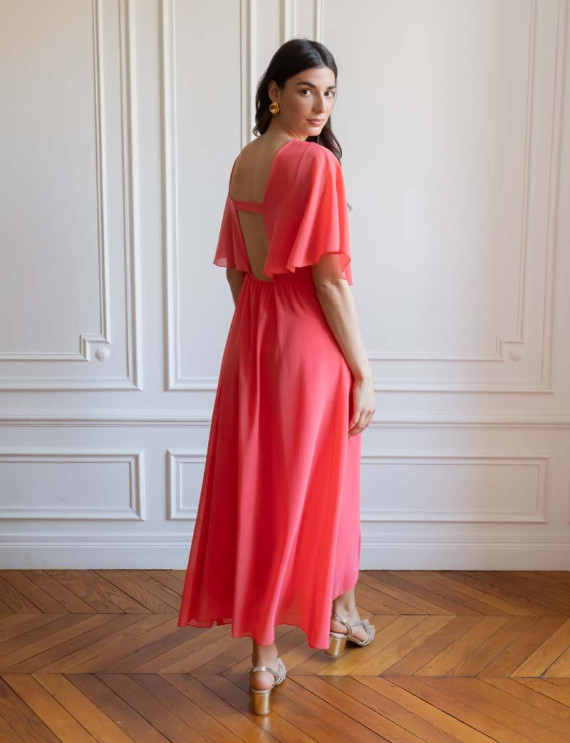 Robe corail Elvina