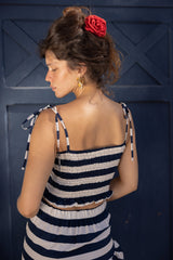 Paulo navy striped top