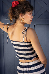 Paulo navy striped top