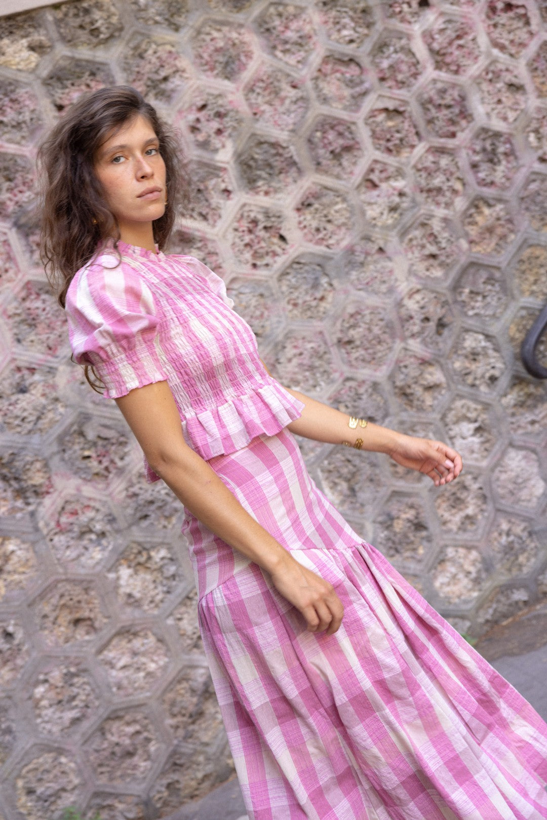 Paloma pink checkered top
