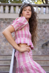 Paloma pink checkered top