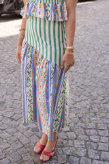 Jupe à rayures & fleurs Marisol