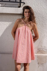 Marjo coral & lilac dress