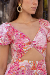 Estela pink patchwork robe