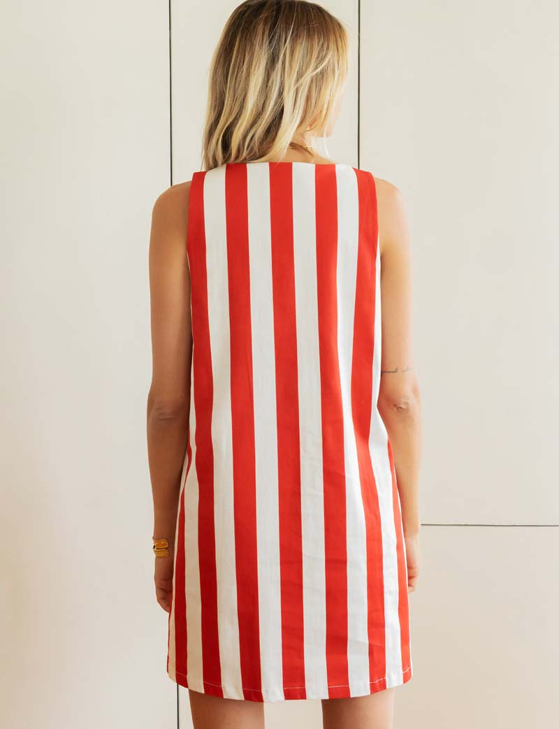Red striped dress Malo