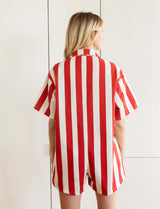 Red striped romper Rowen