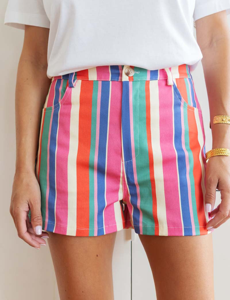 Multi-striped Kevy Shorts