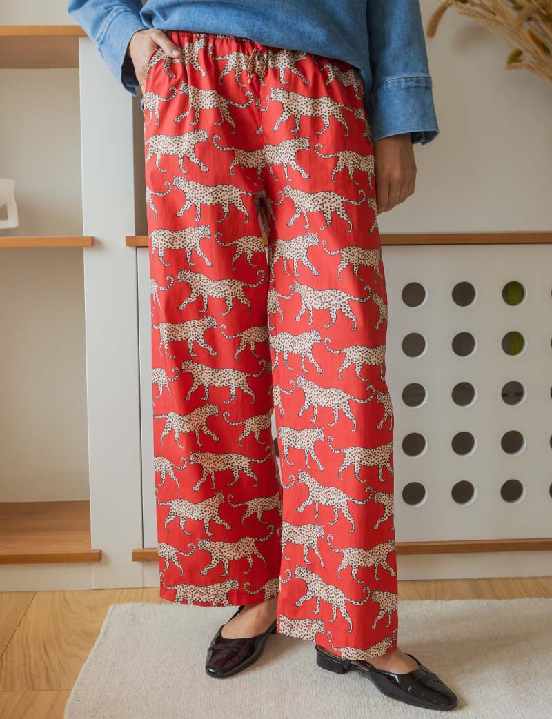 Red Leopard Print Pants Niko