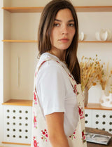 Ecru overalls with pink flowers Alix