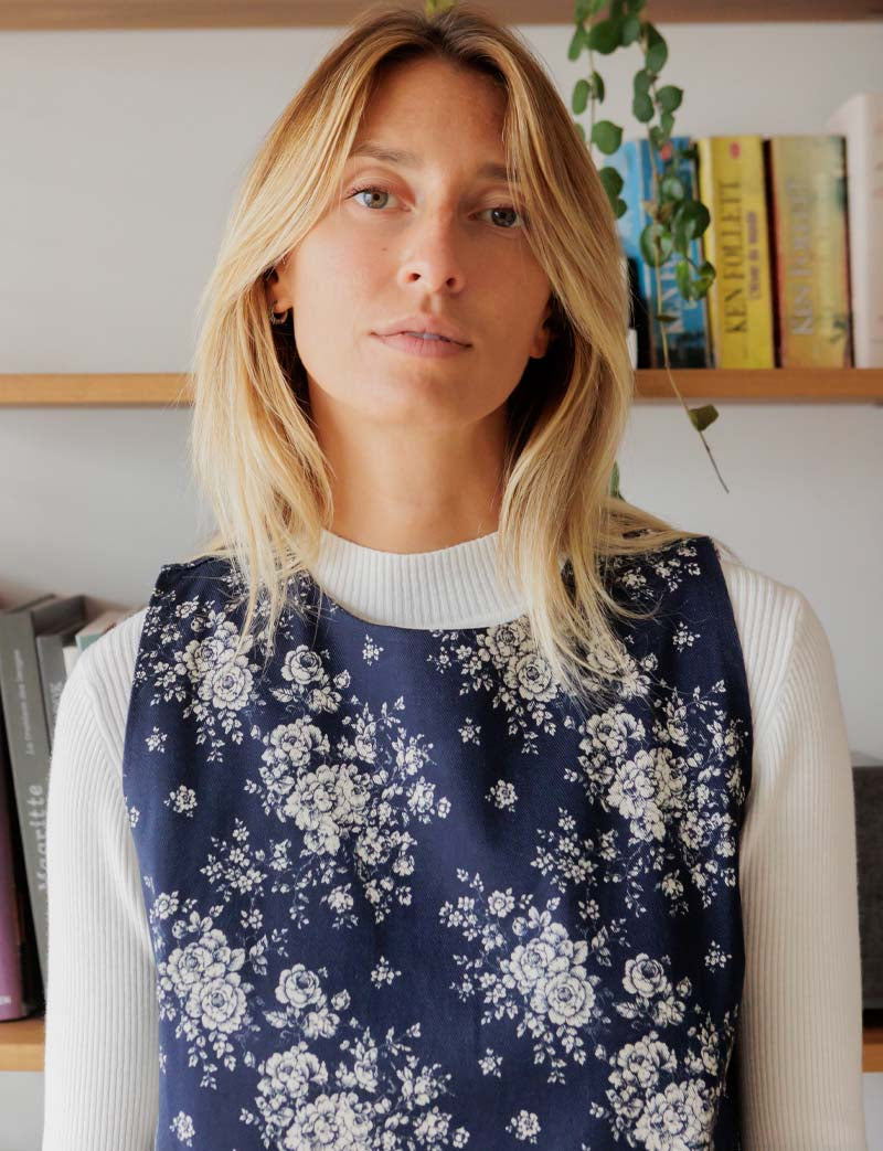 Robe marine fleurie Rini