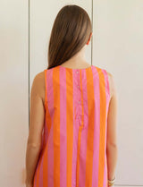 Robe à rayures roses & oranges Constanca
