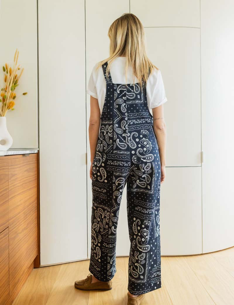 Roey Navy Bandana Overalls