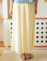 Jupe vichy jaune Yvelle