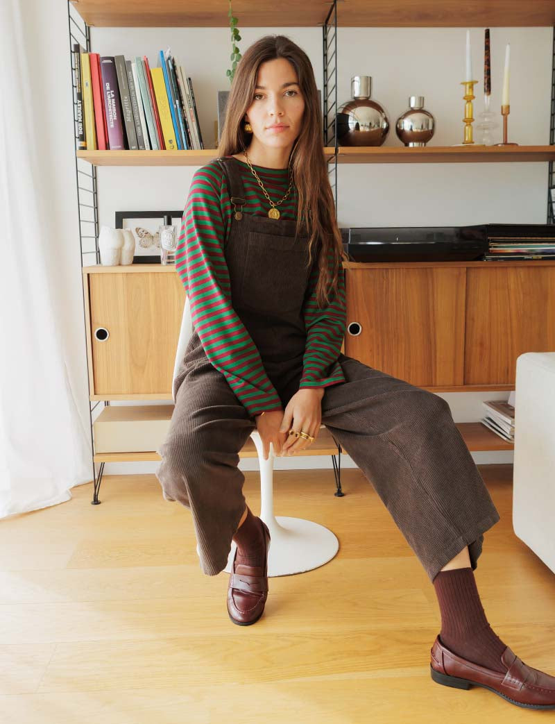 Brown overalls Roey