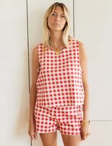 Short red Kevy vichy