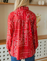 Chemise rouge bandana Gustava