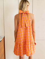Pink & Orange Vichy Dress Rosia