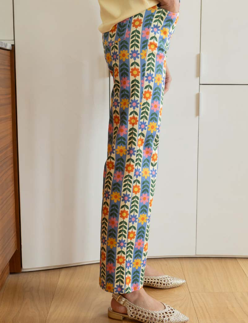 Striped Floral Jeans Jony