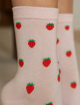 Light pink socks & strawberries
