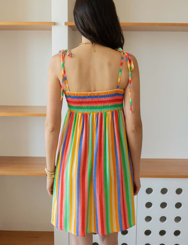 Robe à rayures multicolores Elish