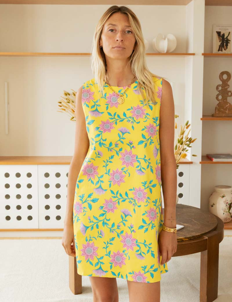 Yellow floral robe Sapha