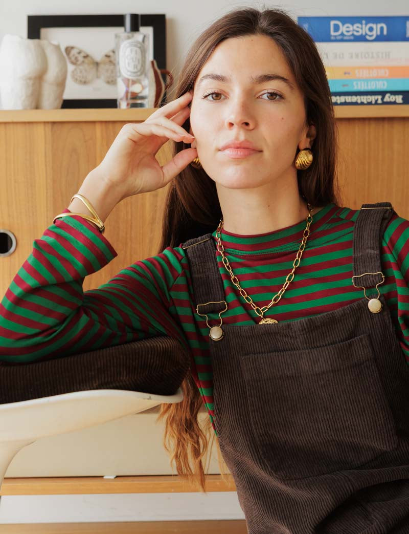 Brown overalls Roey