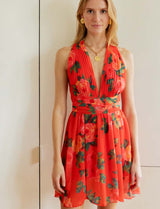 Robe rouge fleurie Liara