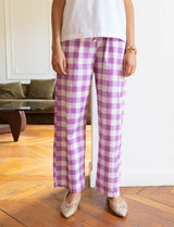 Pantalon vichy lilas Niko
