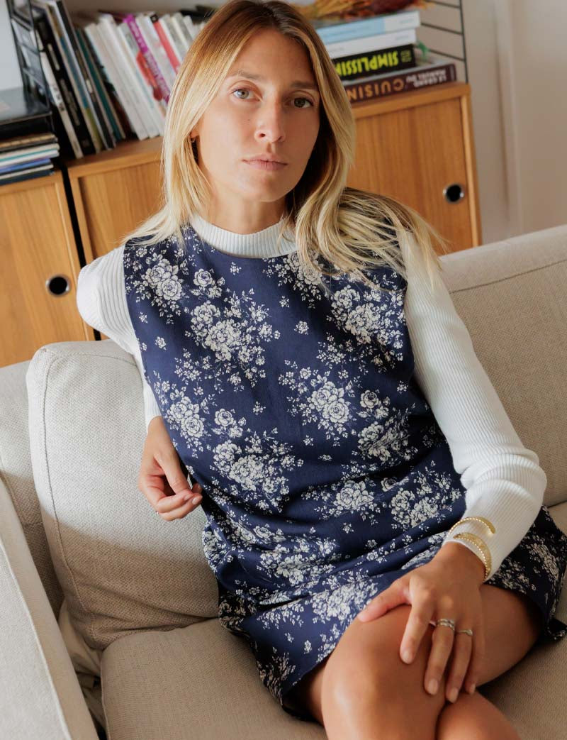 Robe marine fleurie Rini