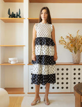 White and black polka dot Martim dress