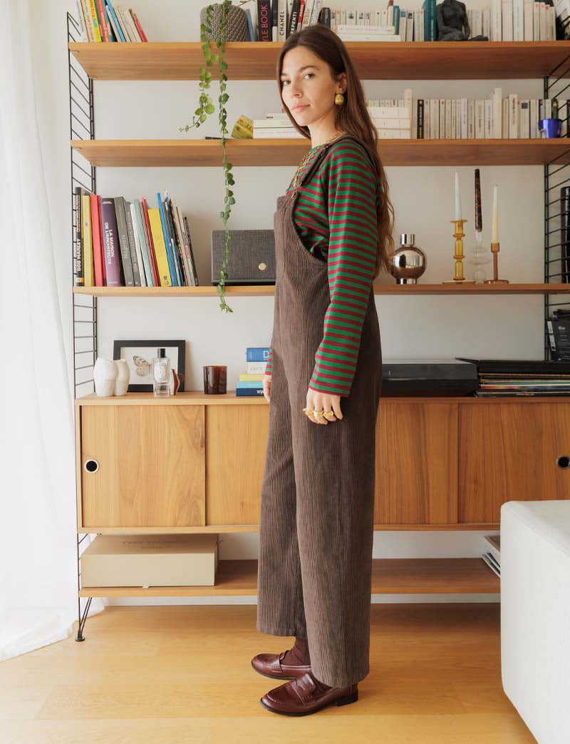 Brown overalls Roey