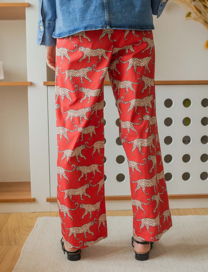 Red Leopard Print Pants Niko