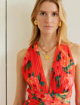 Robe rouge fleurie Liara
