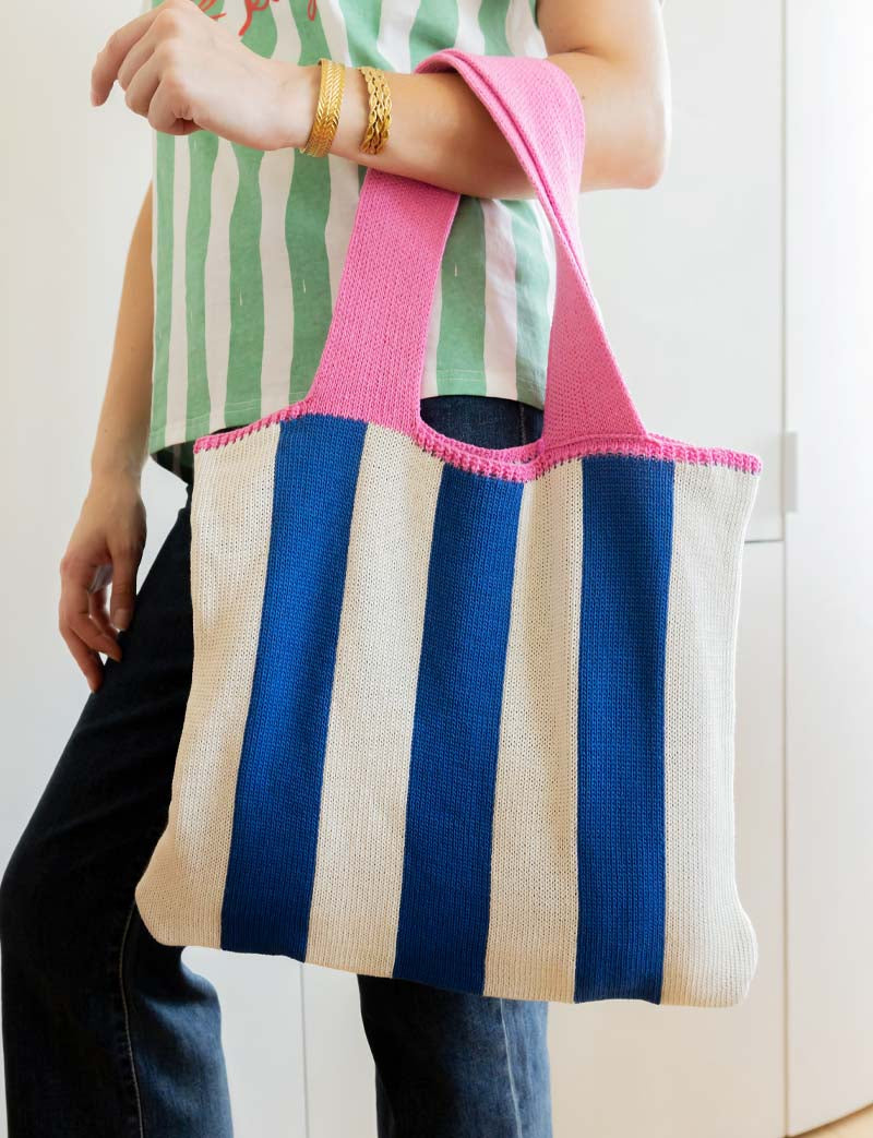 Blue, white & pink bag