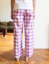 Pantalon vichy lilas Niko