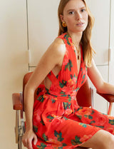 Robe rouge fleurie Liara