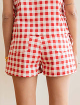 Short red Kevy vichy