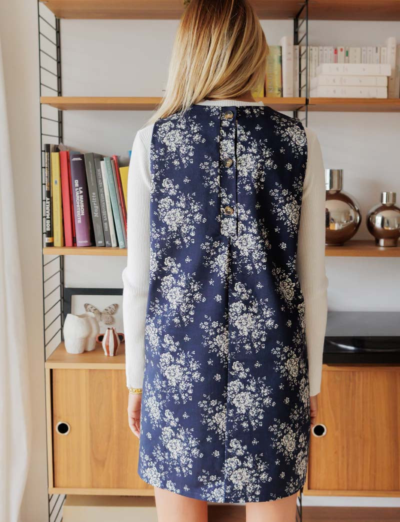 Robe marine fleurie Rini